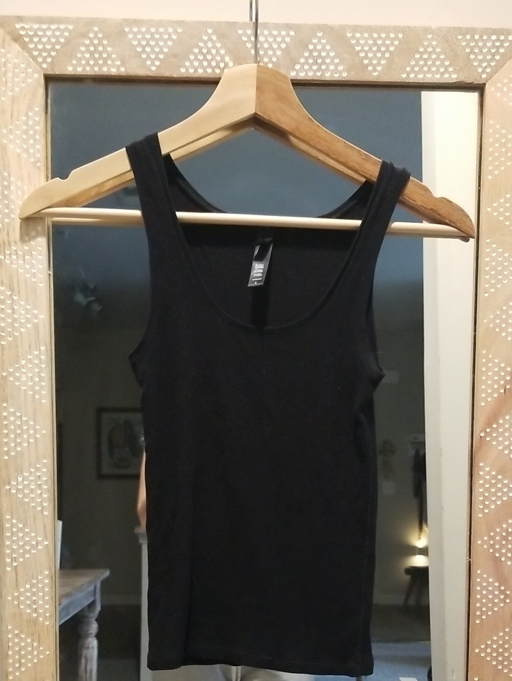 SKIMS Black Ribbed Scoop Neck Tank